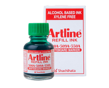 Load image into Gallery viewer, Artline green whiteboard marker refill ink 500a 509a 550a xylene free
