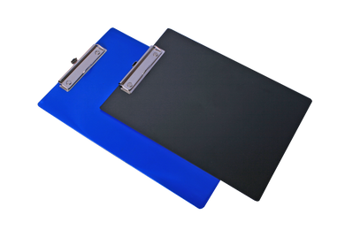 Long hard plastic clipboard blue black