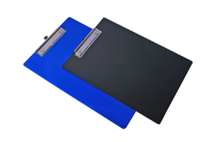 Long hard plastic clipboard blue black