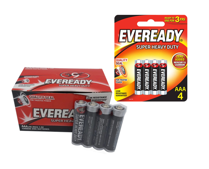 Eveready super heavy duty aaa batteries