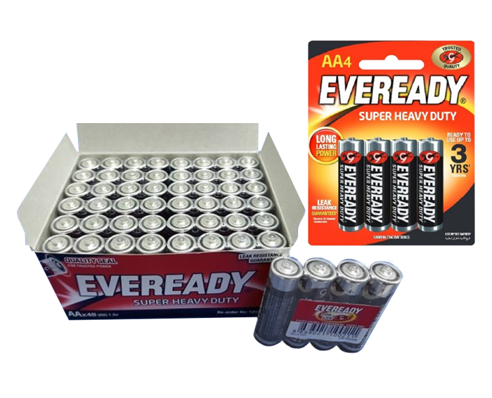 Eveready super heavy duty aa batteries