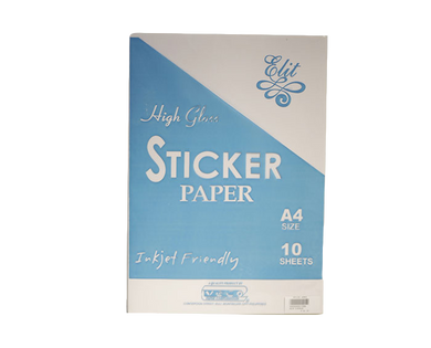 Elit matte a4 sticker paper high gloss inkjet friendly 10 sheets