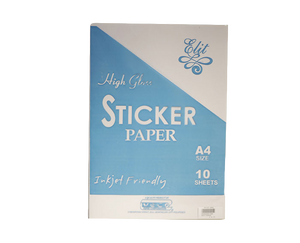 Elit matte a4 sticker paper high gloss inkjet friendly 10 sheets