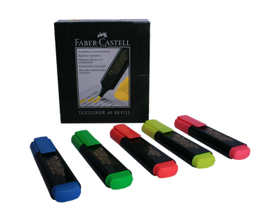 Faber castell highlighter assorted color textliner 48 refill