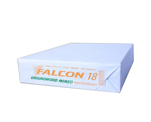Falcon groundwood mimeo s18 63gsm white 480 sheets short 8.5" x 11"