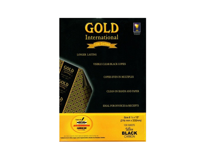 Gold international film carbon paper black long 216mm x 330mm 100 sheets