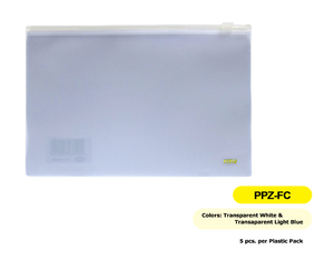 HBW zipbag size fc ppz-fc clear transparent blue