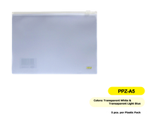 Load image into Gallery viewer, HBW zipbag size a5 ppz-a5 clear transparent light blue
