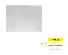 Load image into Gallery viewer, HBW zipbag size a5 ppz-a5 clear transparent white

