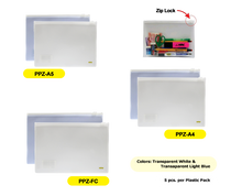 Load image into Gallery viewer, HBW zipbag ppz-a5 ppz-a4 ppz-fc transparent white transparent ligh blue
